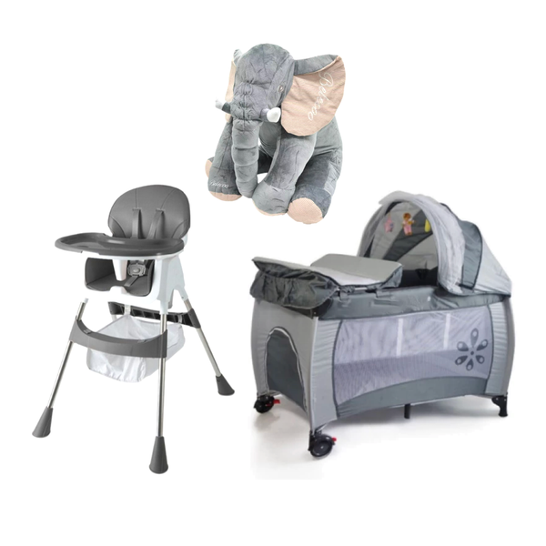 Belecoo Elephant Pillow ,Feeding High Chair &amp; Folding Baby Bed/Crib Combo