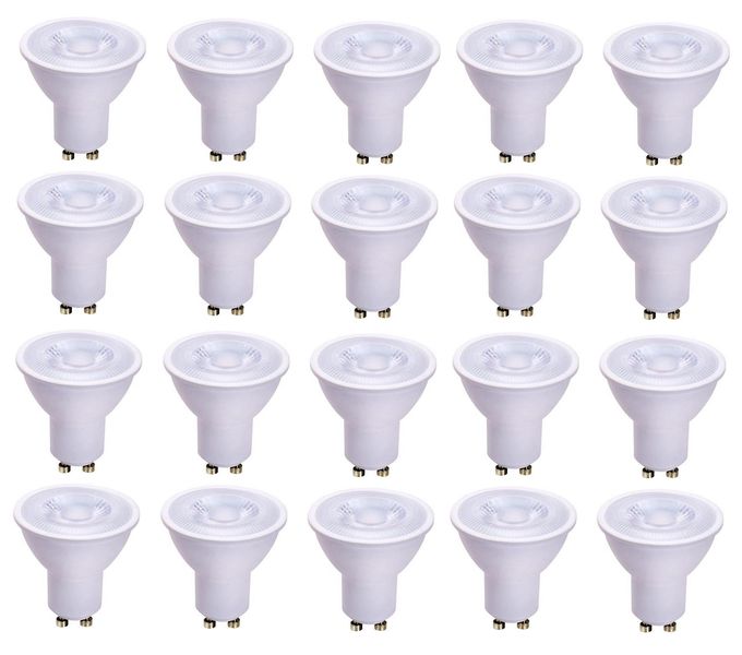 GU10 7W LED Light Bulbs Cool White 6500k - 20 Pack