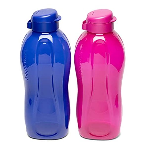 Tupperware Pink 2L Bottle And Blue 2 Litre With Handles