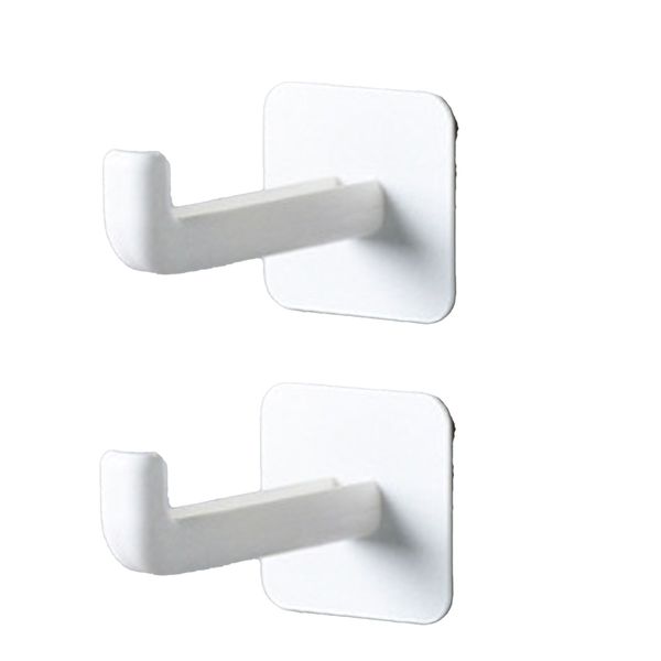 2 Pieces Wall Mount Coat Hooks No Drill Plastic Durable For Balcony