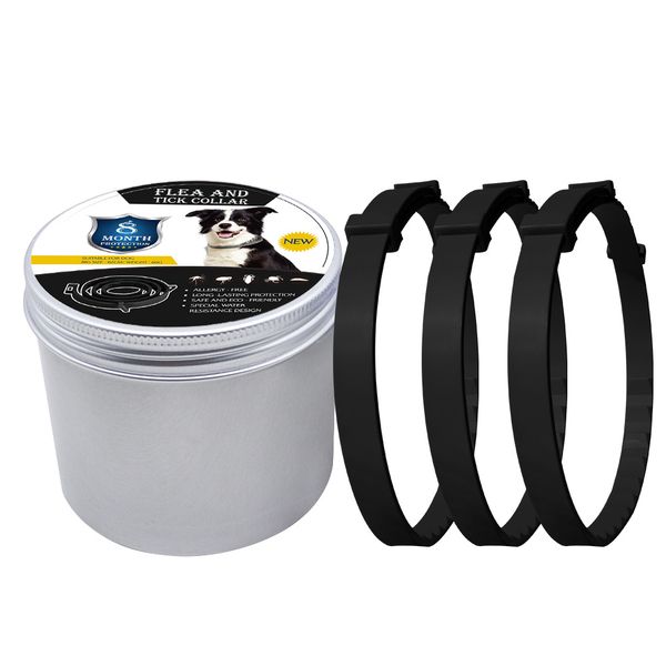 3 Pack Dog Flea Collar Flea and Tick Prevention 63cm Long - Adjustable