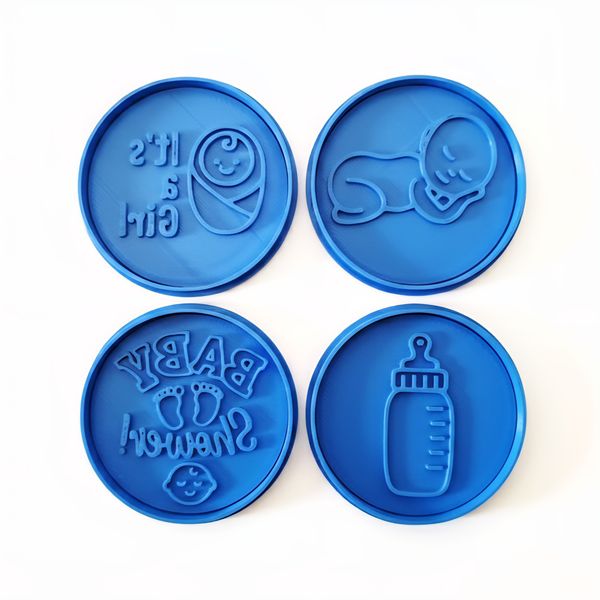 Baby Girl Fondant Stamp Set - 4 Piece