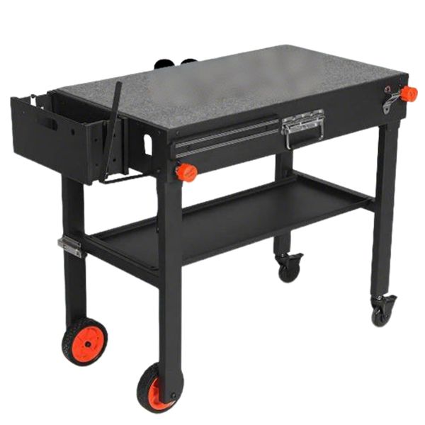 Grill Table Portable Outdoor Folding Griddle Table Camping BBQ Cart-Black
