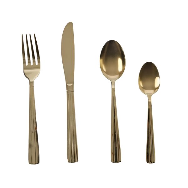George &amp; Mason - Tamara 16 Piece Cutlery Set - Shiny Gold
