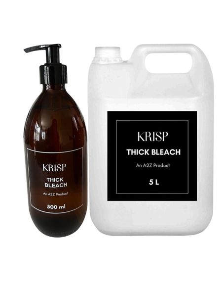 KRISP A2Z Thick Bleach 5 L &amp; Thick Bleach Amber Glass Bottle 500 ml