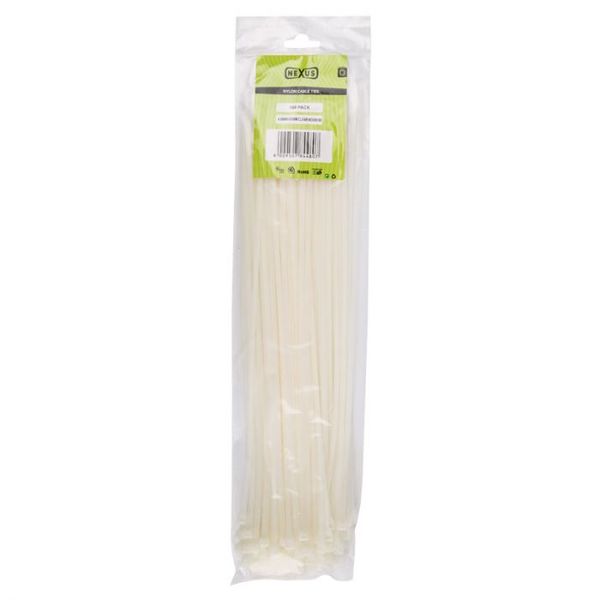 Nexus - Cable Ties 4.8X400mm T50L 100Pack Clear - 2 Pack