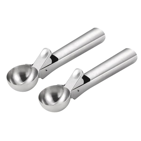 Set of 2 Stainless Steel Multi-Functional Easy Trigger Ice Cream Scoop