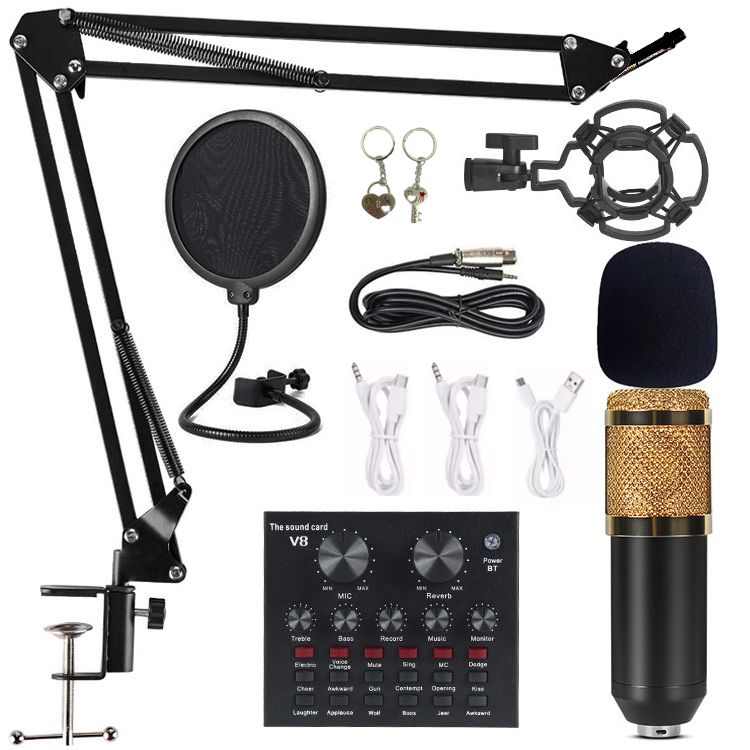 Professional condenser microphone set with V8s live sound card Shop