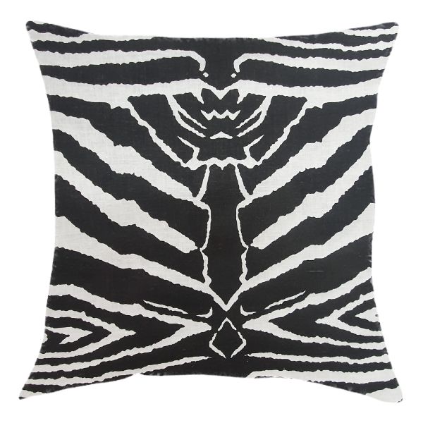 Zebra Print Pillow/Scatter Cushion Black And White - Inner Included