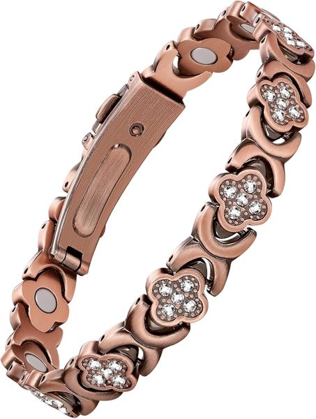Women's Pure Copper Magnetic Bracelet with 3800 Gauss Effective Magnets