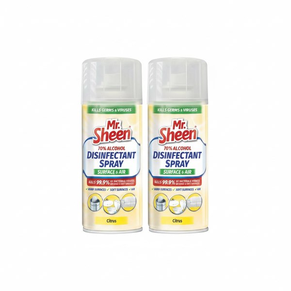 Mr Sheen Disinfectant Spray 500ml - Citrus Surface and Air Cleaner - 2 Pack