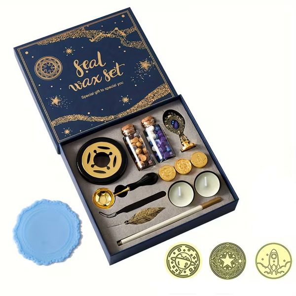 Trocraft Wax Sealing Kit - 15 Piece Set for Envelopes, Invitations &amp; Crafts