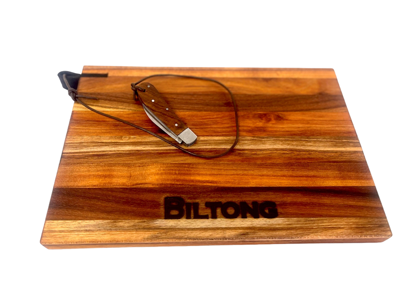 Knysna Blackwood Biltong Board With Leather Strap And Knife