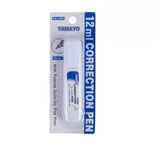 Professional Yamayo Correction Fluid Pen - 12ml Fine Metal Tip