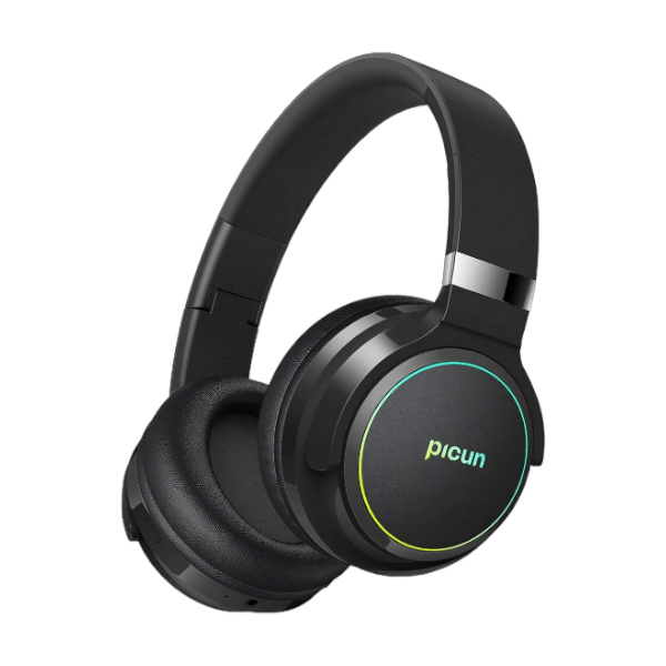 Picun - B2 - Foldable Over Ear Wireless Headphone With RGB Lighting - Black