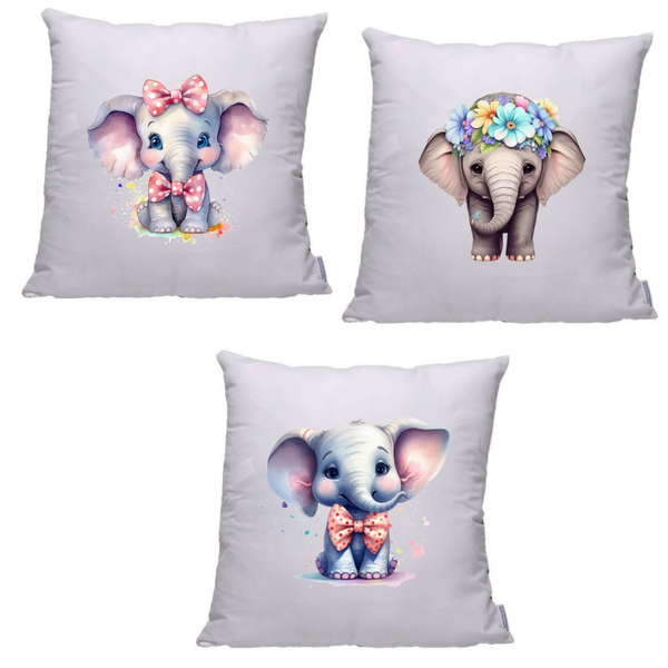 Set of 3 Cute Elephant pillows