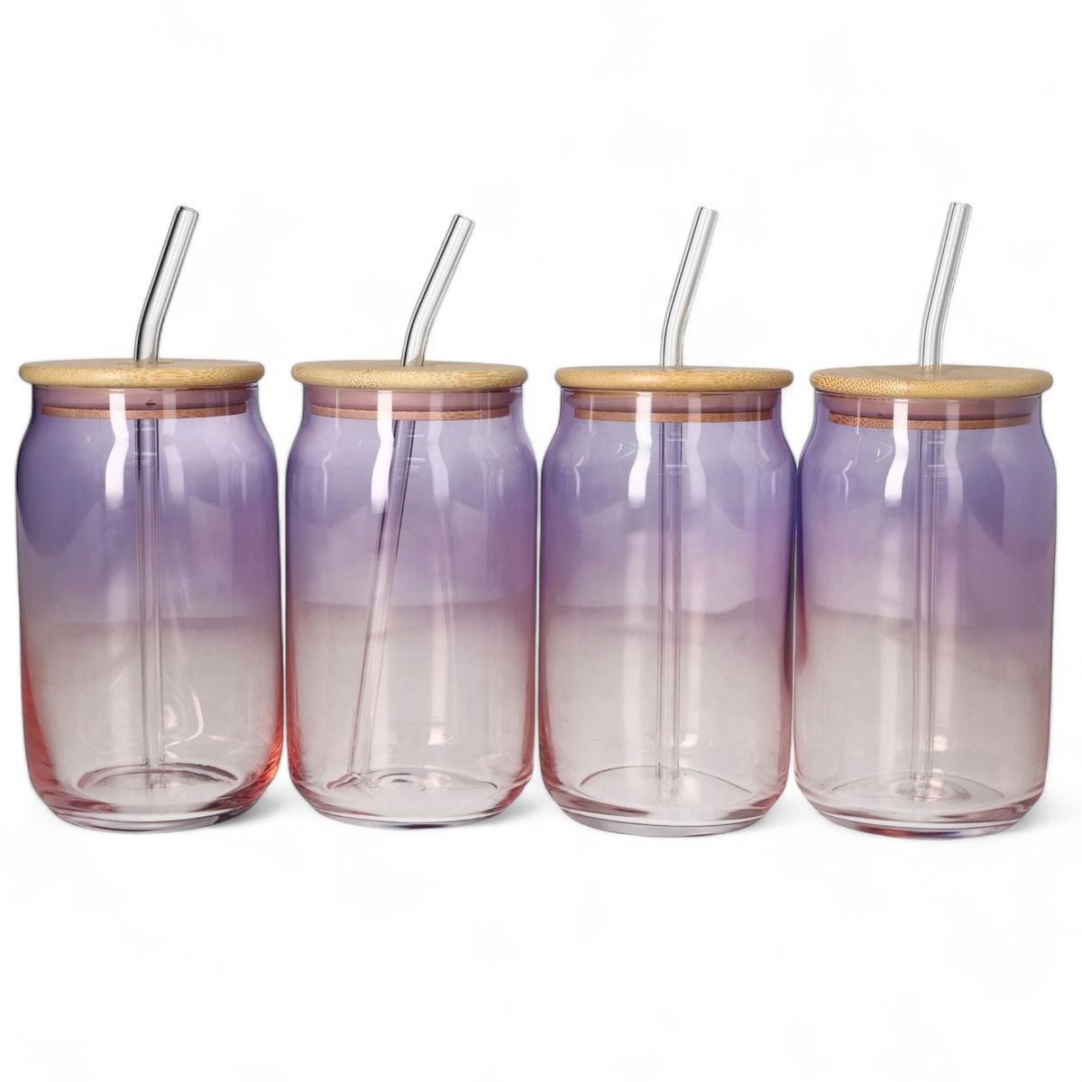 Cocktail Drinking Glasses with Bamboo Lids and Glass Straw - Set of 4 | Shop Today. Get it ...