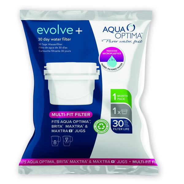 Aqua Optima Filter Single Plastic White 30 Day "Evolve+