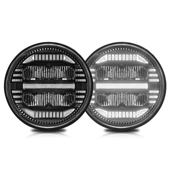 Led Headlight 7Inch Round Led Pods Light Bar Compatible with Mercedes-Benz
