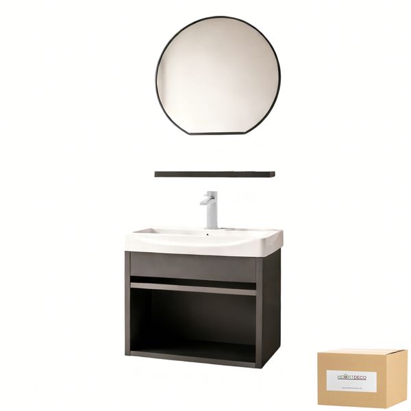 Heartdeco Floating Bathroom Vanity with Ceramic Basin