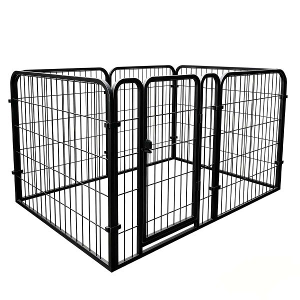 Large Dog Playpen 80cm 6 Panels Puppy House for Small and Medium Dogs White