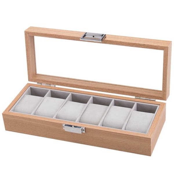 Watch Storage Display 6 Grid Wooden