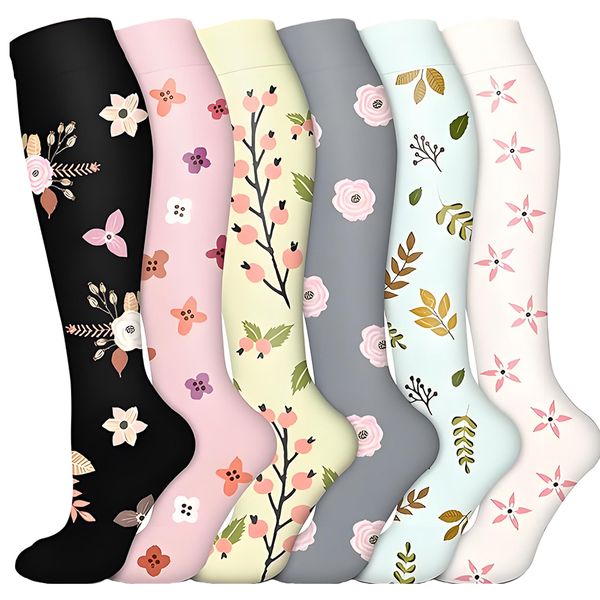 6 Pairs Compression Socks for Women &amp; Men, Graduated Supports Socks
