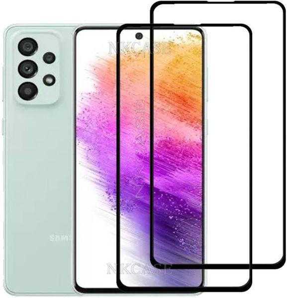 Screen Protector 9D Tempered Glass Compatible with Galaxy A73 5G - Pack 2