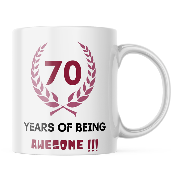Ceramic 70 years of being Awesome Mug - White - 11 OZ