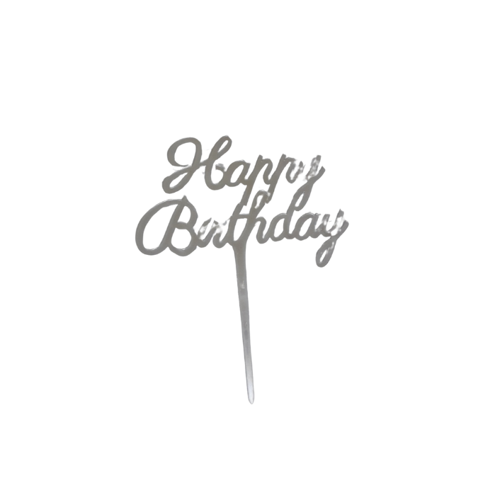 Happy Birthday Silver Cake Topper | Shop Today. Get it Tomorrow