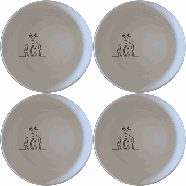 Elongated Intertwined Giraffes Bowl Set of 4 - Range 2