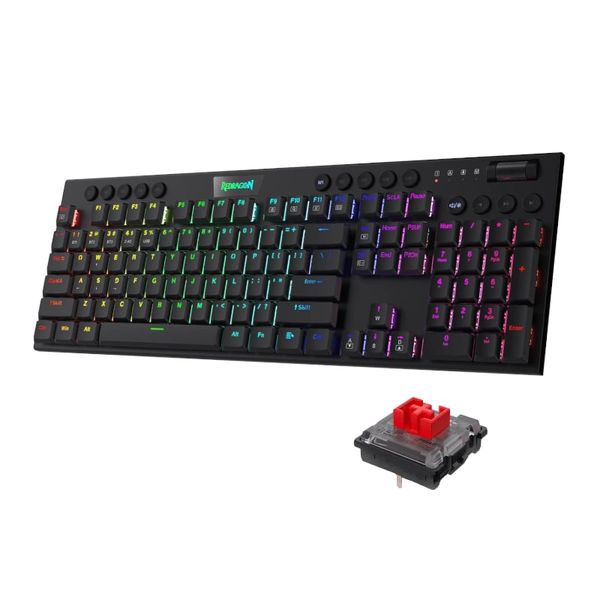 Redragon HORUS Tenkeyless TKL Low Profile RGB Wireless Gaming Keyboard