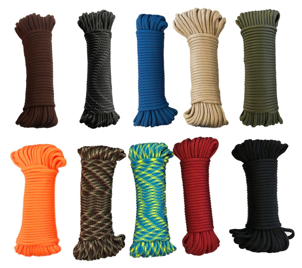 Paracord 550 Type III - 100% Nylon - Variety 10 Pack, Shop Today. Get it  Tomorrow!