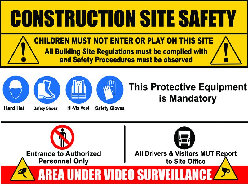 Construction Site Safety Children Must Not Enter This Site 81x123cm Sign.