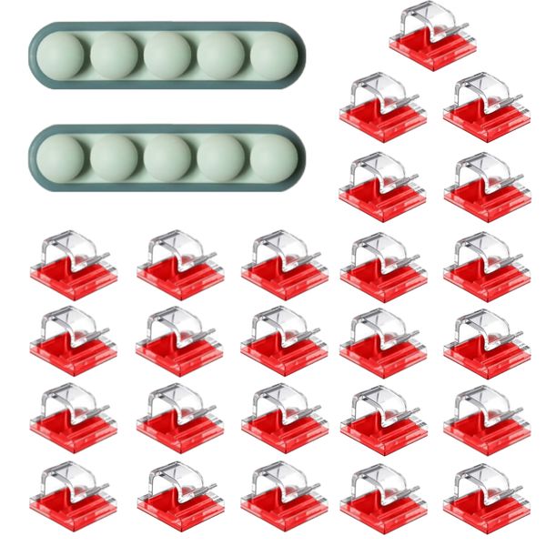 Office Computer Cable Holder And Clips Set of 27