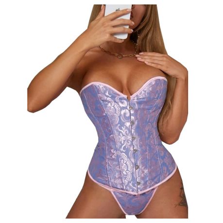 Sinful Indulgence Baroque Jacquard Lace-Up Back Corset (White), Shop  Today. Get it Tomorrow!
