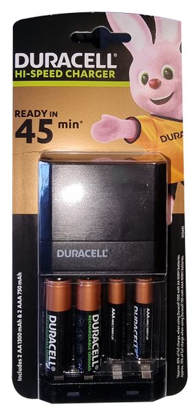Duracell Hi-Speed Charger with Batteries - 45 Minutes