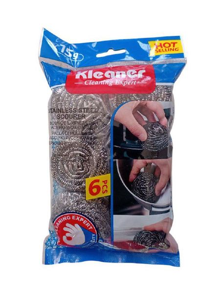 Kleaner Ultra-Tough Stainless Steel Scourers 6pcs