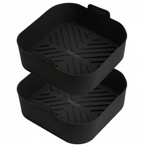 Trade Kite Square Silicone Air Fryer Liners - Black - 2 Pack