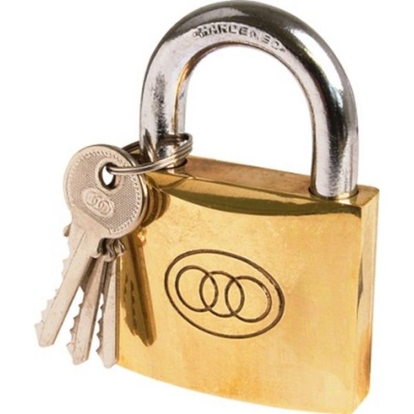 Bulk Pack x 2 Tri-Circle - Padlock Brass Box 50mm