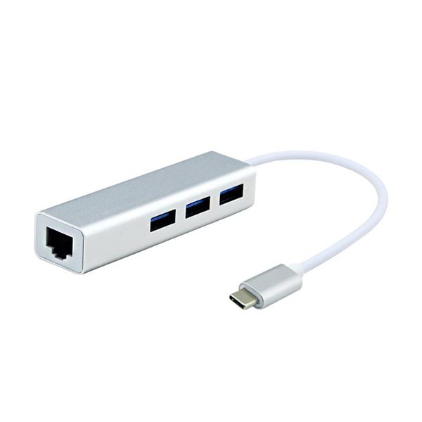 Type-C to 1000Mbps Gigabit Ethernet RJ45 Network and USB