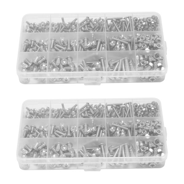 Screw And Nut Kit 500 Pcs M3 M4 M5 Stainless Steel +Wrench