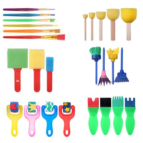 Sponge Paint Brushes Tools Set for Kids Toddlers Art Supplies - 26 Pieces