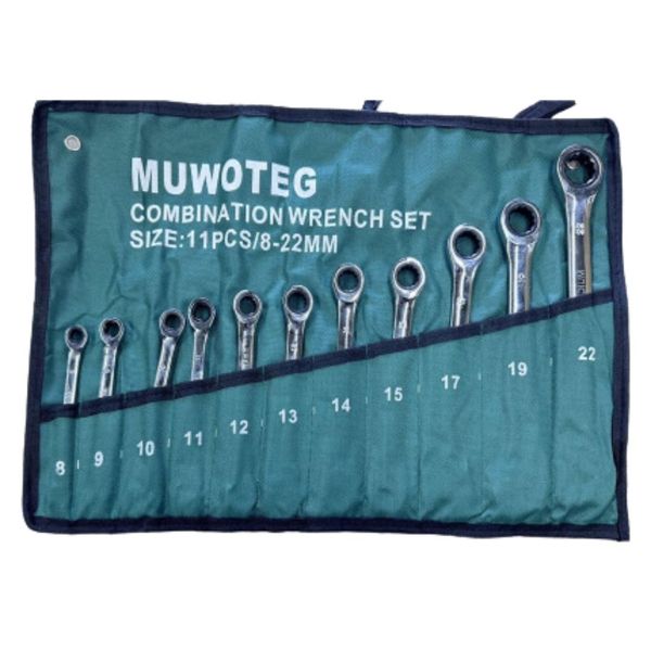 Set of combination ratchet wrenches 11pc