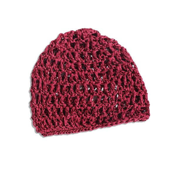 Handmade Red Crochet Hollow Top Hat, Knit Mesh Cap for Women