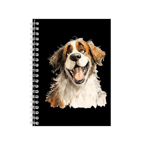 Saint Bernard A5 Notebook Spiral Lined Notepad Fuuny Dog Idea 348