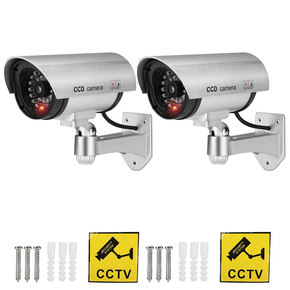 2-Piece Dummy Camera Realistic Security Camera CCTV
