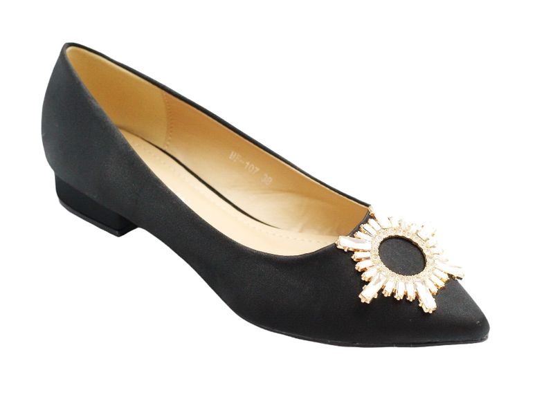 Zandra Flat Heel With Flat Trim - Black image