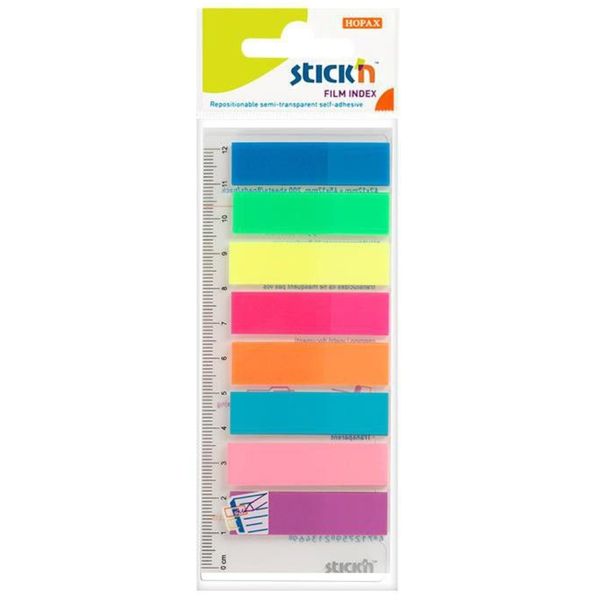 Stick 'n - Neon Film Index Tabs - 45x12mm - 8 Colours - 25 Tabs - Box of 12