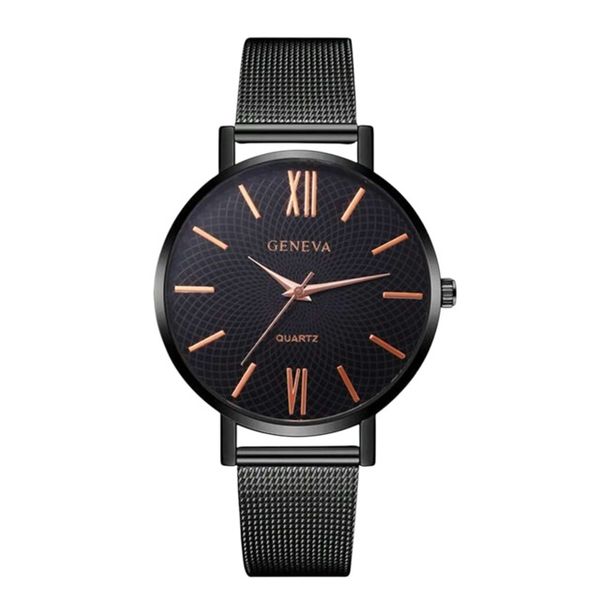 Geneva Formal Classic Mesh Steel Quartz Watch for Men